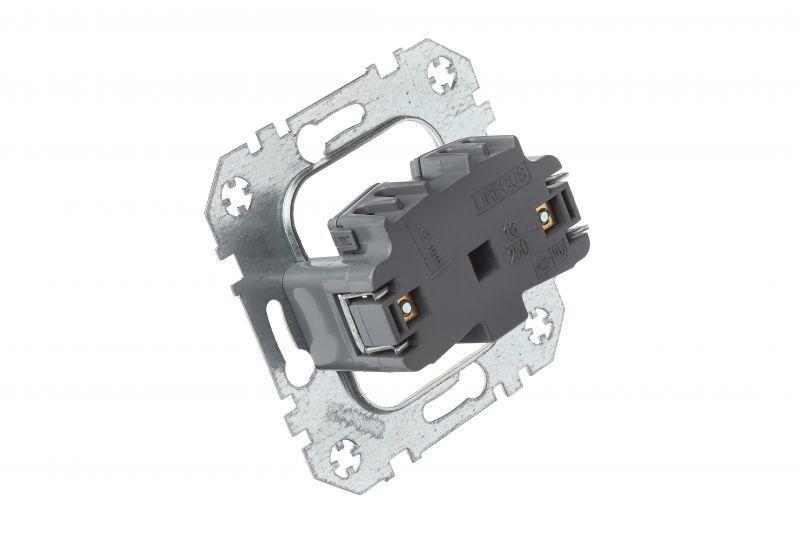 Розетка 2P Liregus Epsilon серебро 28-175