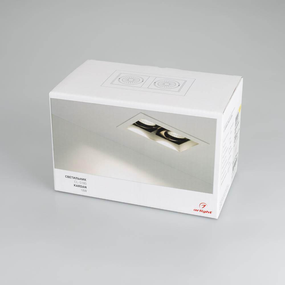 Встраиваемый светодиодный светильник Arlight CL-Kardan-S180x102-2x9W White 024128