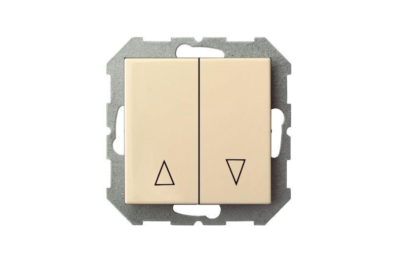 Выключатель жалюзи двухклавишный Liregus Epsilon бежевый 28-062