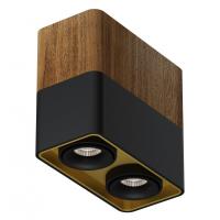 Светильник накладной TUBING 2 Wooden 90 Black-Gold Ledron