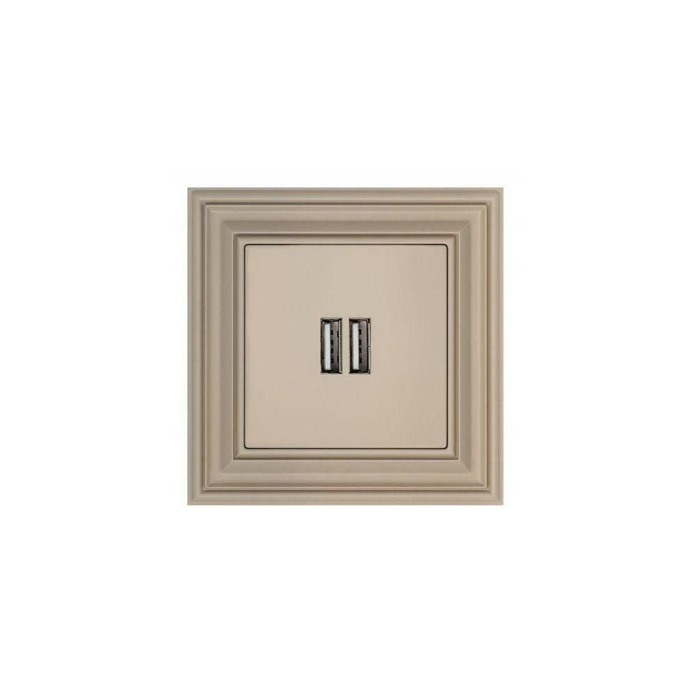 Розетка 2xUSB Liregus Retro кремовый омбре 29-117