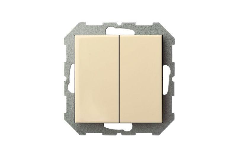 Выключатель двухклавишный Liregus Epsilon бежевый 28-0572