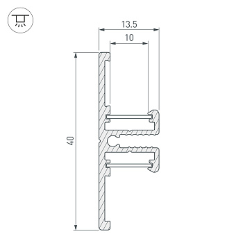Профиль TOP-BACK-2000 ANOD (P10) (Arlight, Алюминий)